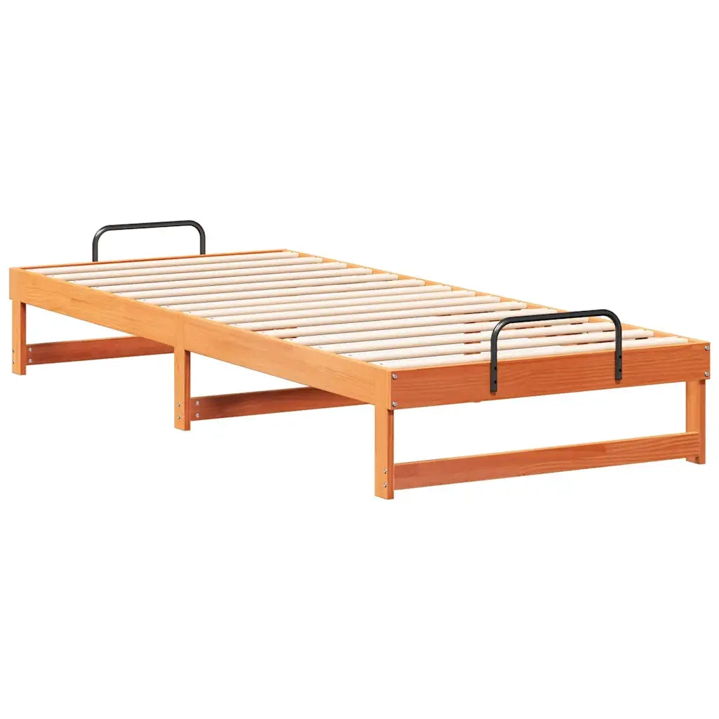 Struttura del letto Marrone 100 x 220 cm Pino massello 873174