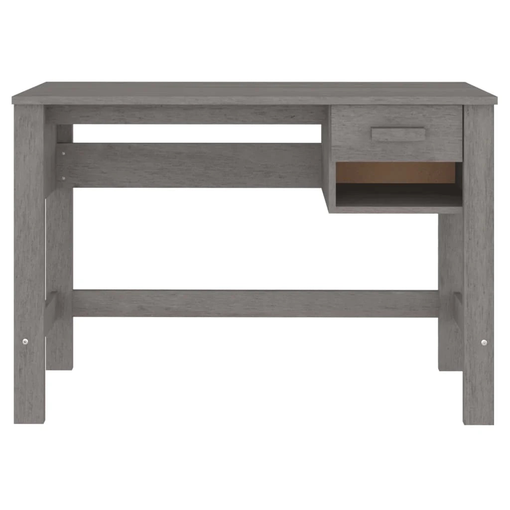 Scrivania HAMAR chiara postazione computer mobile studio 110 x 40 x 75 cm legno massello di pino grigio 02_0023852