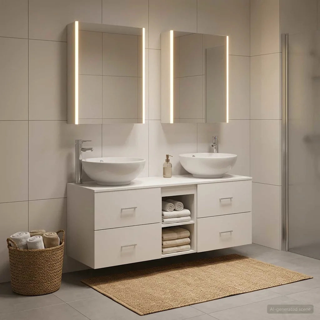 Set di mobili per il bagno 5 pcs Bianco 3406967