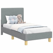 Letto singolo | Letto per adulti | Struttura letto per bambini con testata Grigio chiaro Tessuto