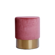 Pouf contenitore Nano in velluto rosa antico con base dorata