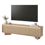 Kame, Mobile Porta tv un Ripiano, 204x40x54h cm Marrone Rovere