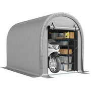Tenda Ripostiglio Giardino ¨C Xylo ¨C Acciaio Galvanizzato PE Anti-UV 159x240x185cm Grigio Chiaro