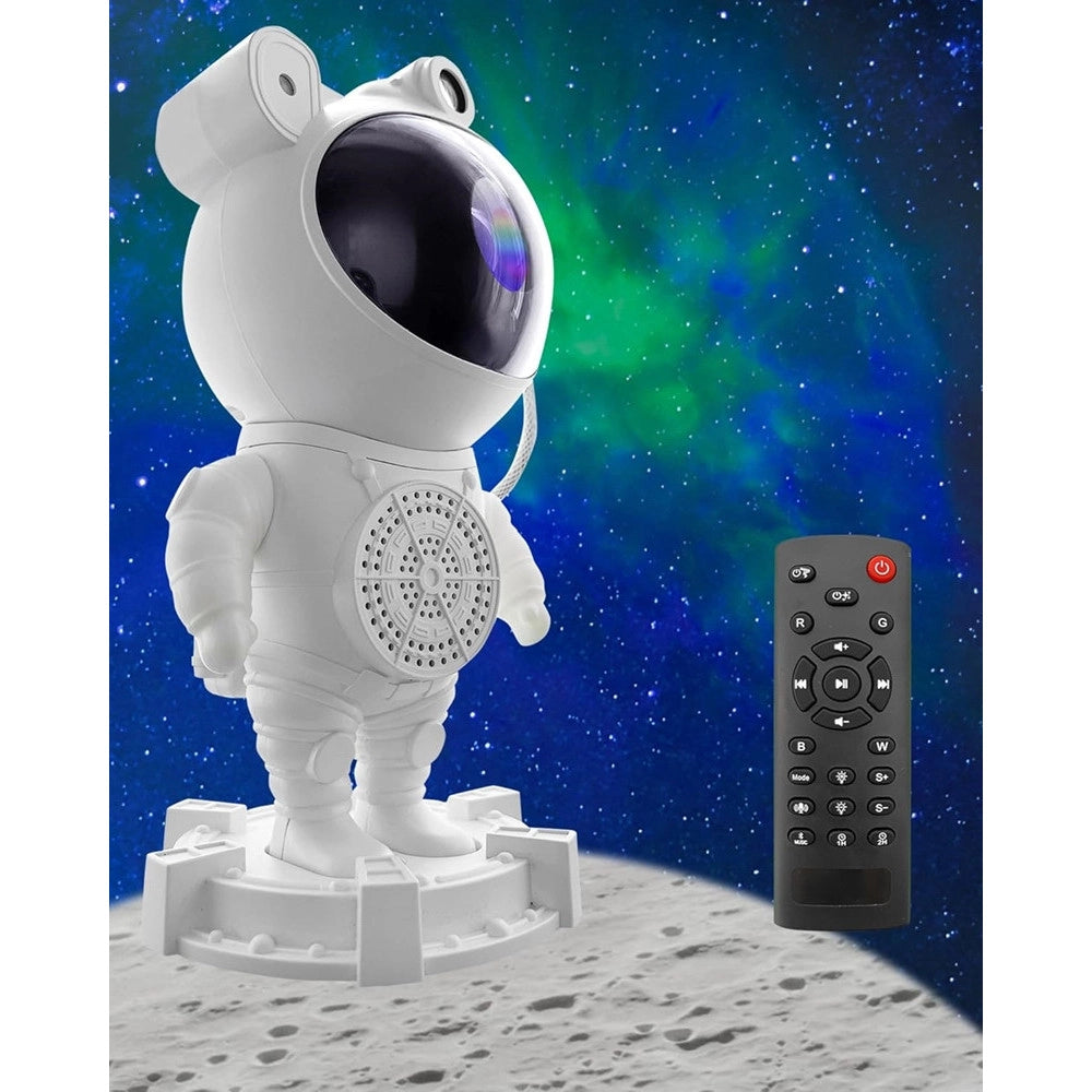 Trade Shop - Proiettore Galassia Luce Notturna Forma Astronauta Altoparlante Bluetooth Telecomando -