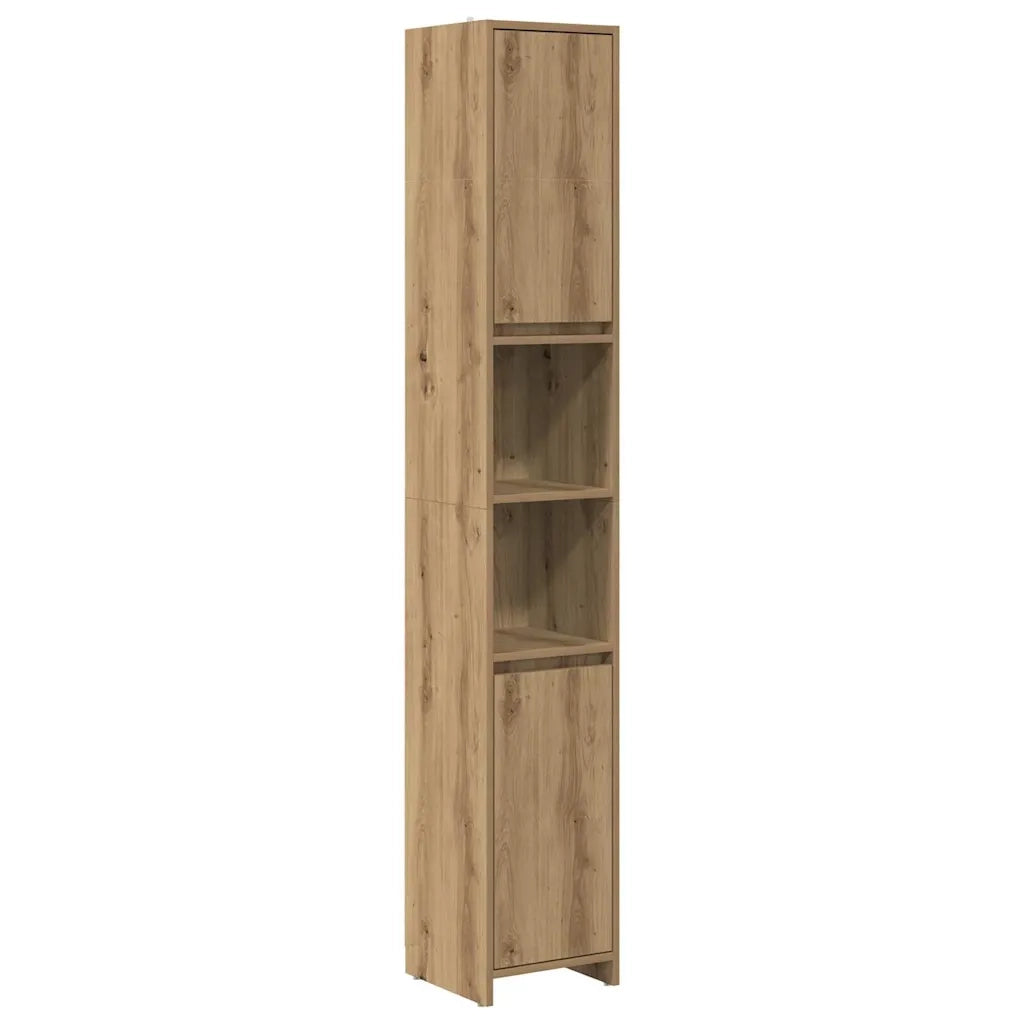 Set Mobili da Bagno 4 pz Rovere Artigianale Legno Multistrato 3328556