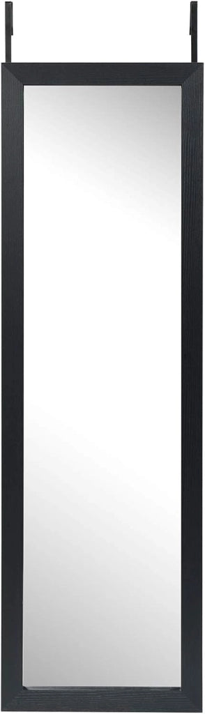 Grande Specchio Sospeso, Specchia a Figura Intera, Specchia per Cornice di Porta, da Parete, con 2 Ganci, 120 x 37 x 1,6 cm (Bianco)