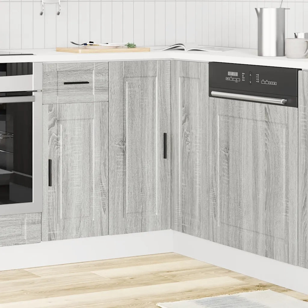 Base ad Angolo Cucina Porto Grigio Sonoma in Legno Multistrato 853993