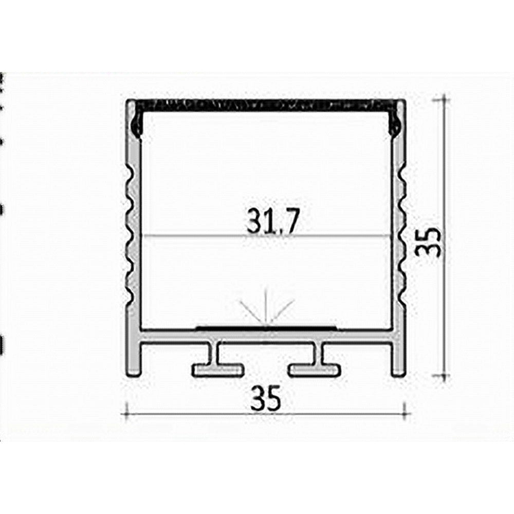 Trade Shop - 5pz Profilo In Alluminio 2 Mt Lineare Sospeso Sezionabile Per Striscia Led Al-28 -