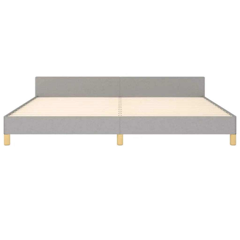 Giroletto con Testiera Grigio Chiaro 200x200 cm in Tessuto cod mxl 51684
