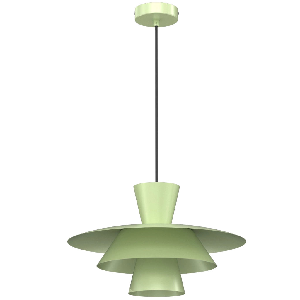 Lampada sospesa triplo paralume Plato verde 1xE27 Luminex