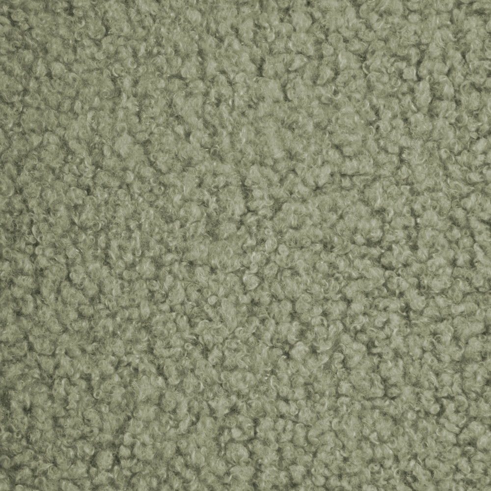 Set di 2 sedie Boucle con gambe effetto legno senza braccioli e tappi per gambe design retrò sedute da sala da pranzo verde chiaro