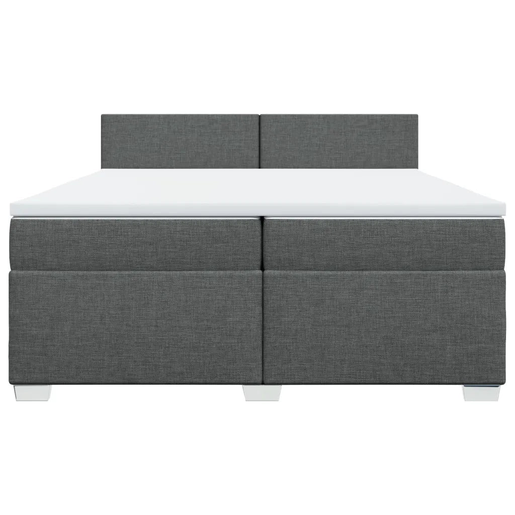 Giroletto a Molle con Materasso Grigio Scuro 200x200 cm Tessuto 3285989