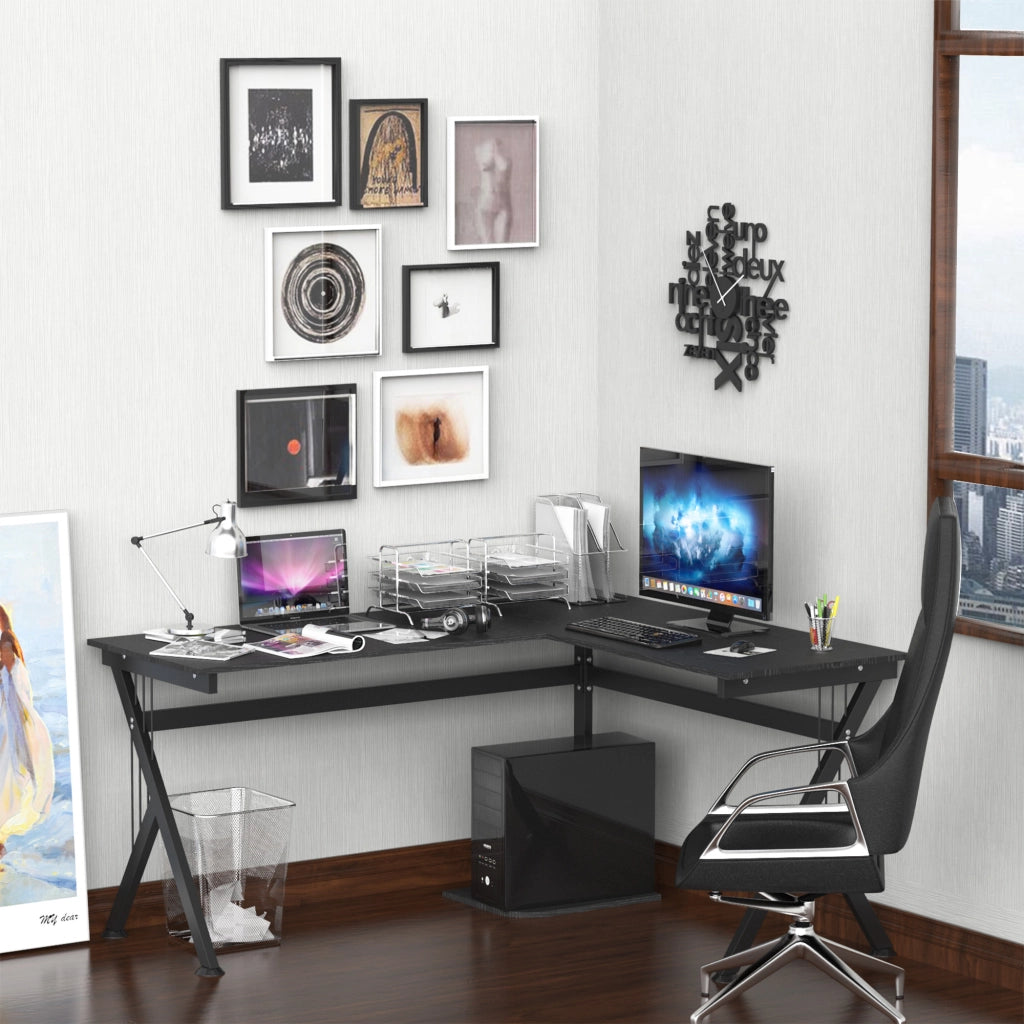 Scrivania Angolare in Legno per PC ¨C zephmum ¨C Rovere 100x50x75