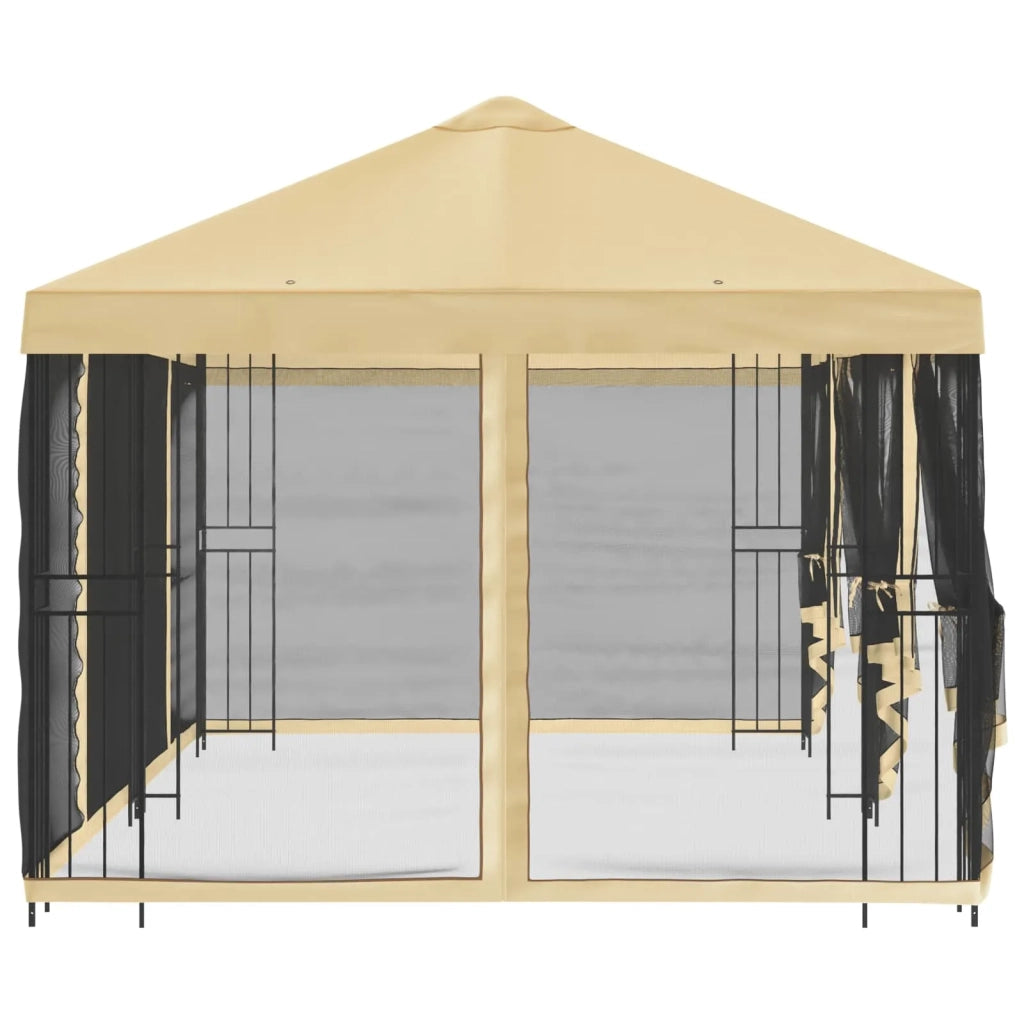 Gazebo con pareti laterali 6 x 3 m Crema Poliestere e Acciaio 3375995