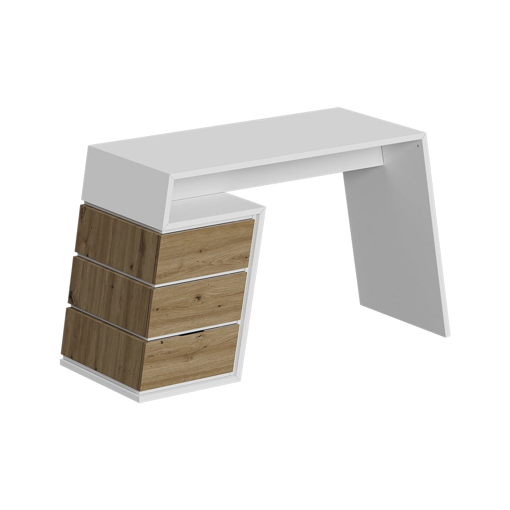 Vicco Scrivania Bianco/quercia 105 x 50 cm con 3 cassetti