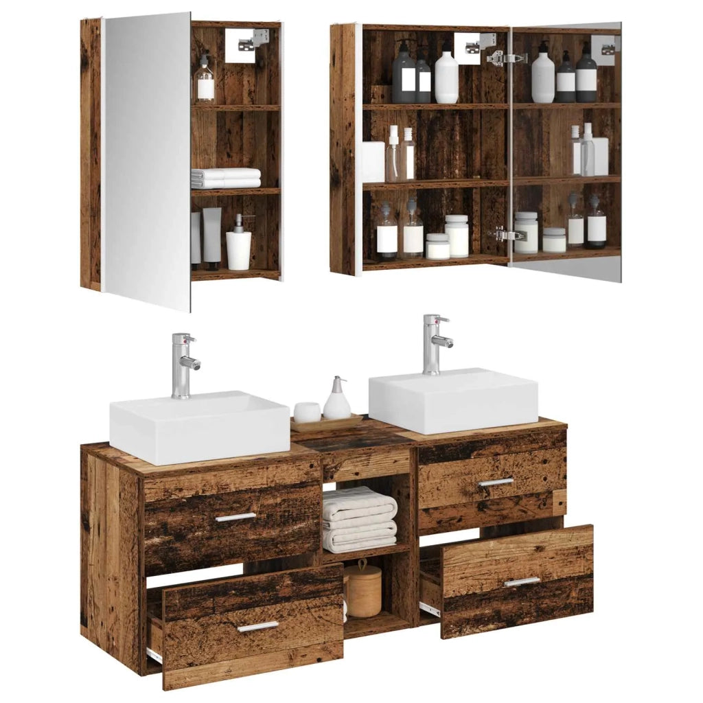 Set di mobili per il bagno 5 pcs Legno antico 3406813