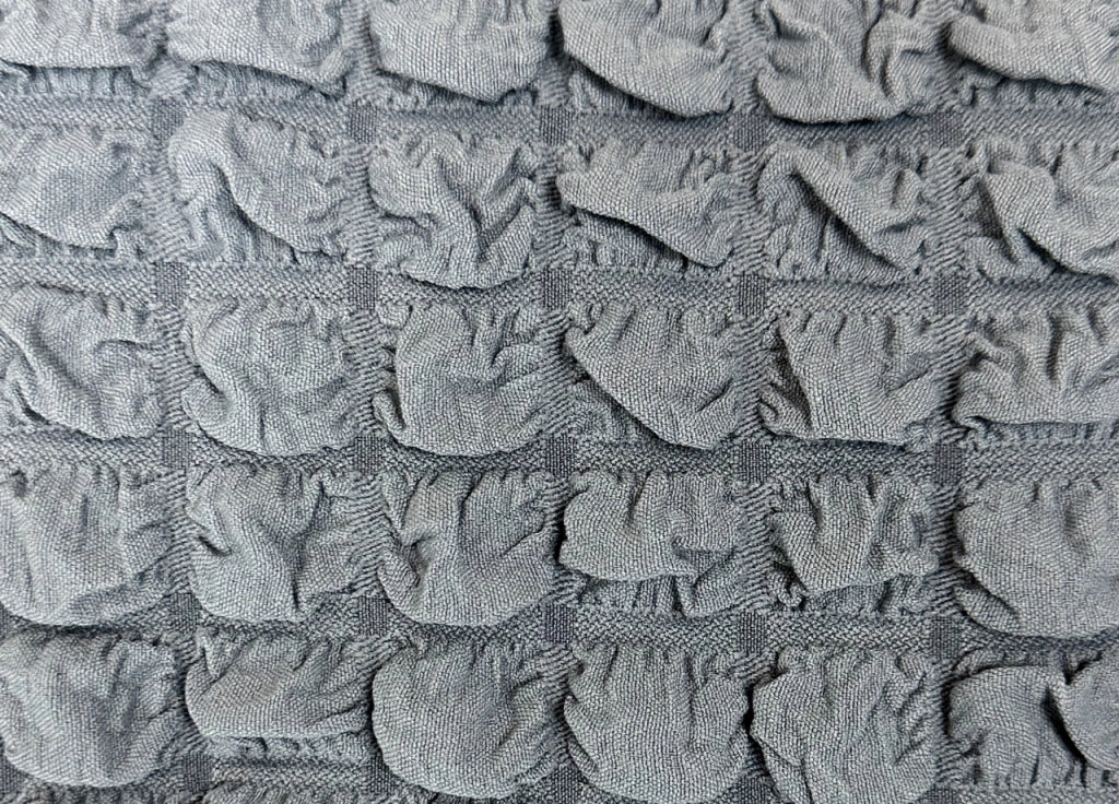 Copridivano Elasticizzato Arricciato Con Volants Tinta Unita Luxory Grigio Chiaro - 2 Posti - Grigio Ch