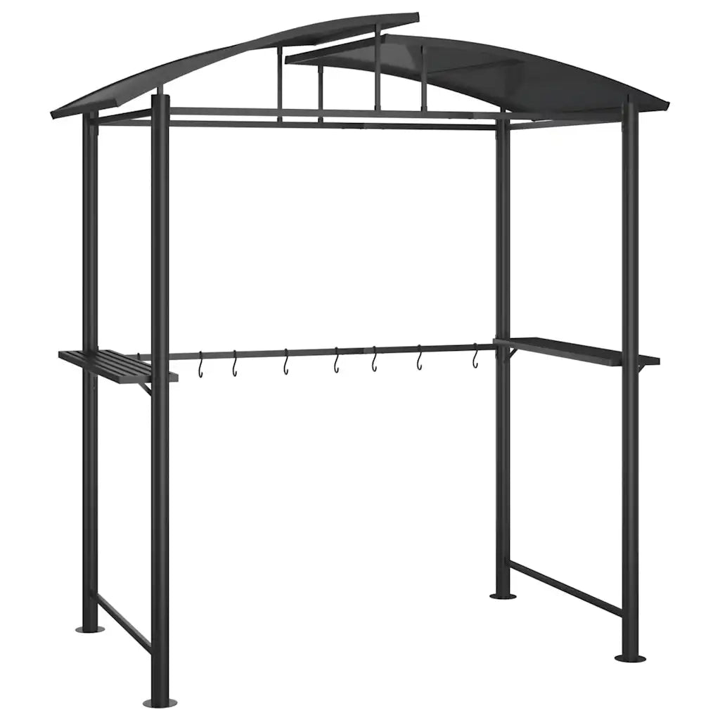 Gazebo | Pergolato Barbecue Ripiani Laterali Antracite 210x114x230 Acciaio