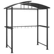 Gazebo | Pergolato Barbecue Ripiani Laterali Antracite 210x114x230 Acciaio
