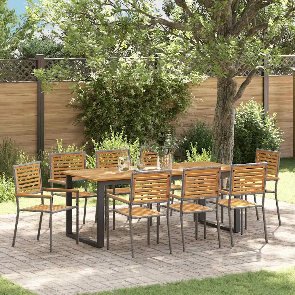 Set da Pranzo per Giardino 9 pcs Grigio 3365470