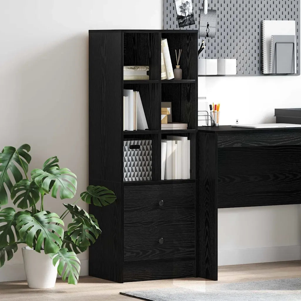 Credenza con Cassetto-Buffet-Armadio da cucina Rovere Nero 45,5 x 34 x 127 cm