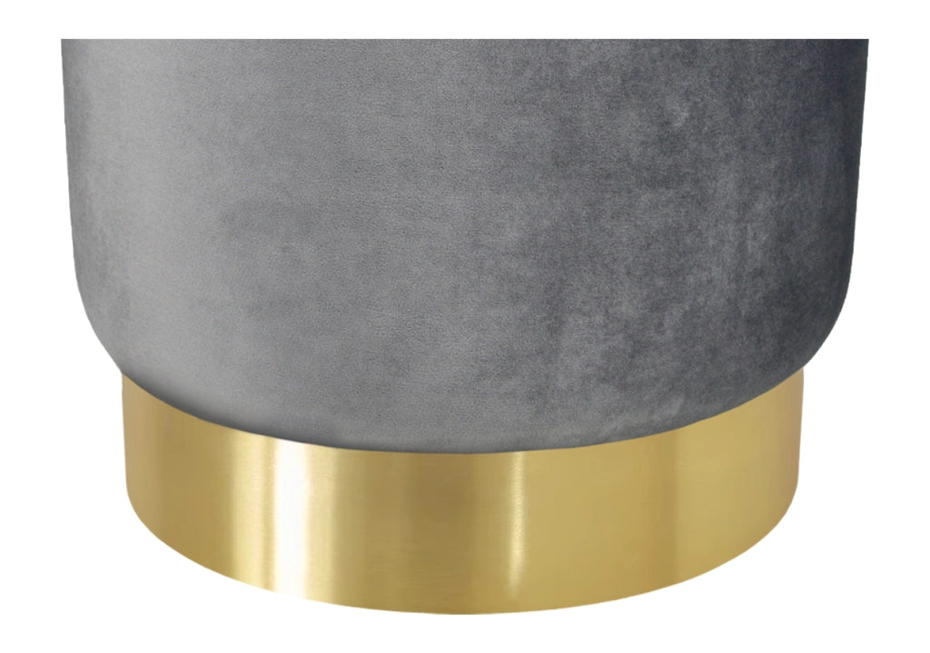 Pouf in velluto grigio, poggiapiedi - Zivago - PO01ZIBM