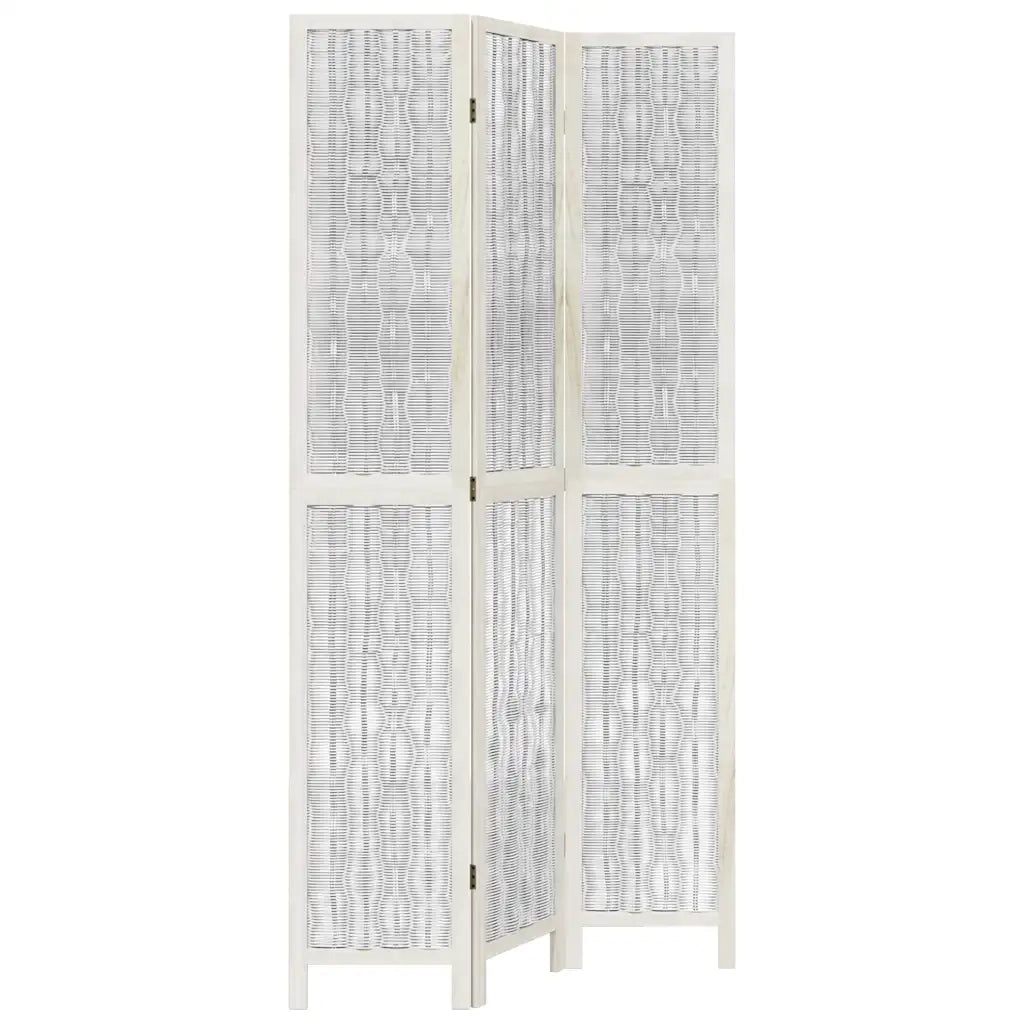 Divisorio Ambienti 3Pannelli Bianco Legno Massello di Paulowniacod mxl 115613