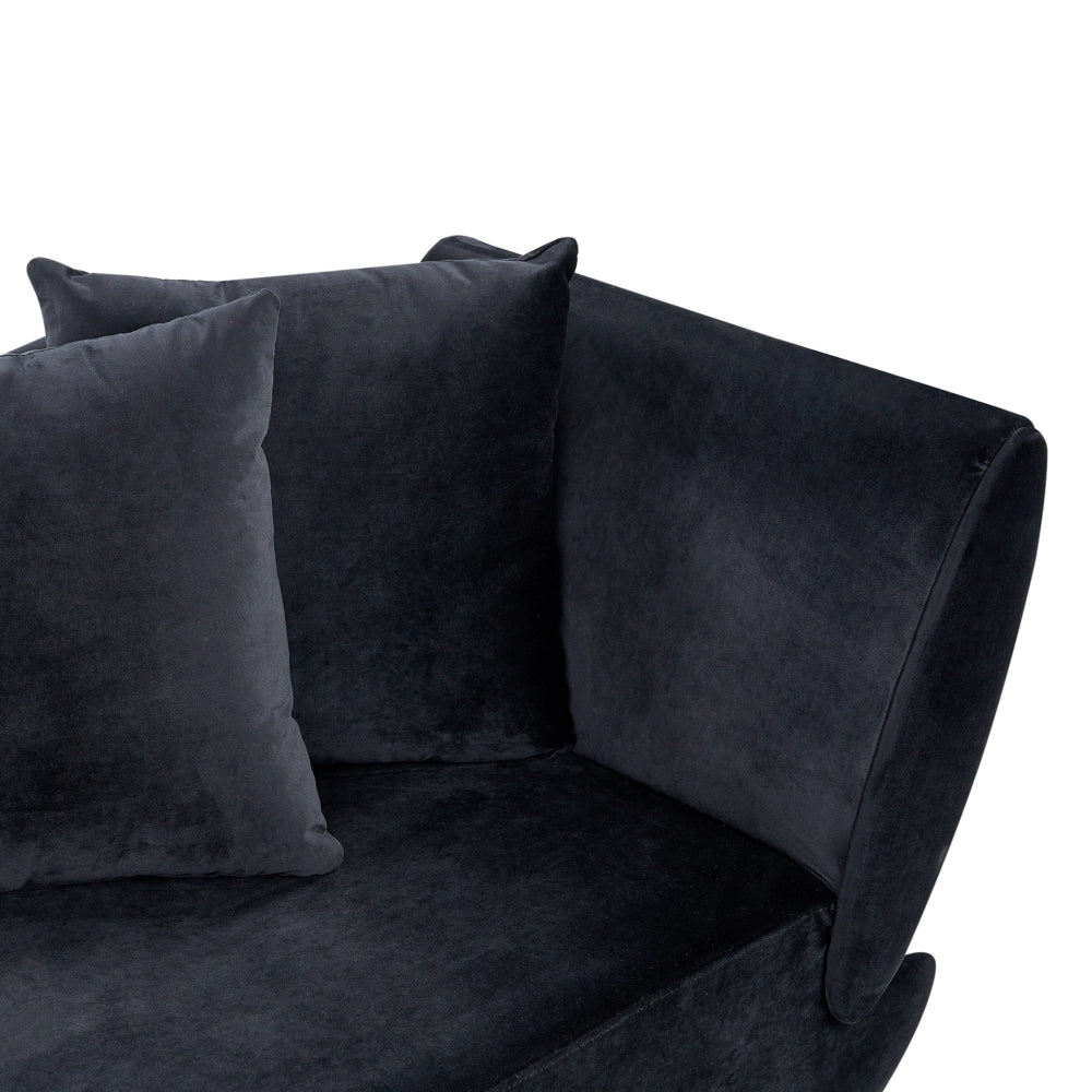 Chaise Longue in velluto nero lato destro con contenitore stile moderno soggiorno