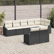 Set di divani con cuscino 8 pcs Nero polyrattan 3346767