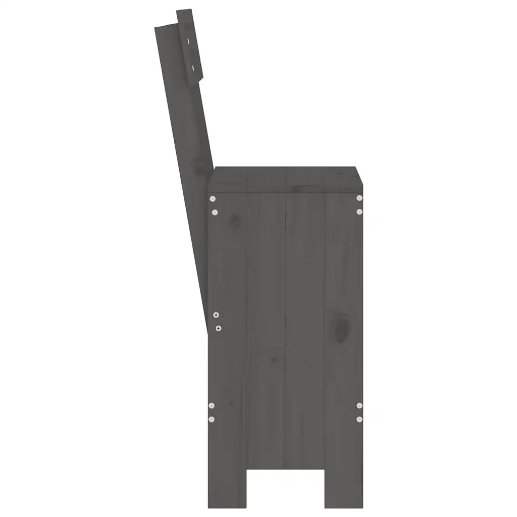 Sgabelli da Bar 2pz Grigi 40x48,5x115,5 cm Legno Massello Pino 825361