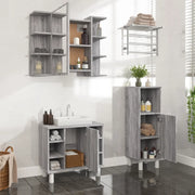 Set Mobili da Bagno 3 pz Grigio Sonoma in Legno Multistrato 3187610