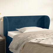 Testiera ad Orecchio-Testata con Orecchie Blu Scuro 103x23x78/88 cm in Velluto 106718
