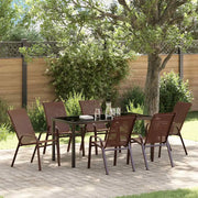 Set da Pranzo per Giardino 7 pcs Marrone e Nero 3379132