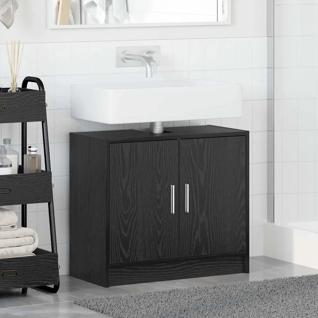 Mobile da Bagno Rovere Nero 63 x 29 x 55 cm Legno multistrato 869208