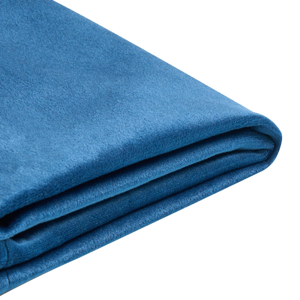 Letto matrimoniale in tessuto blu con rete a doghe 140 x 200 cm stile contemporaneo