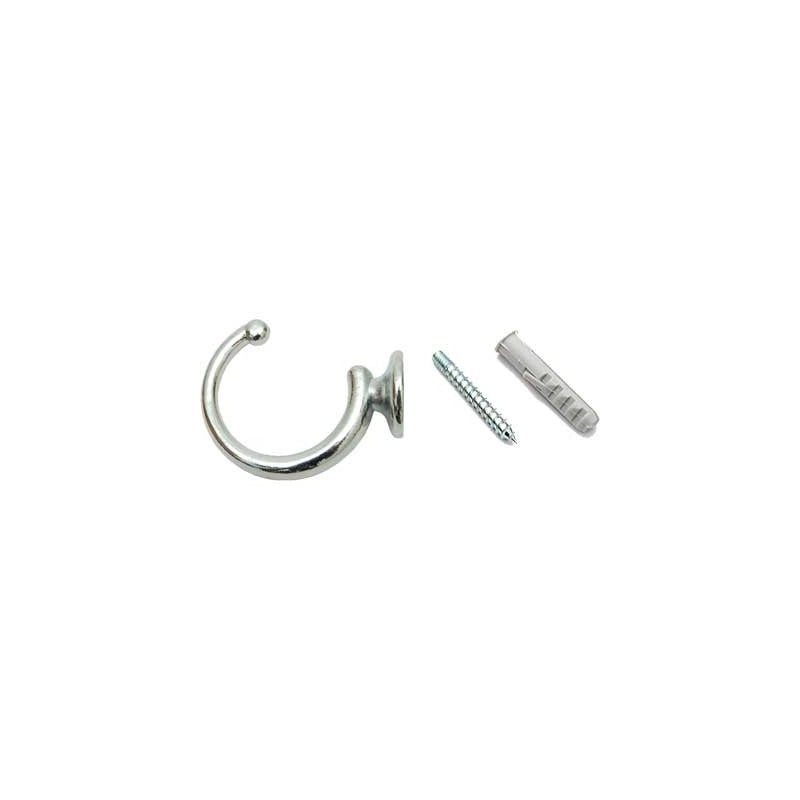 GANCETTO PER TENDAGGI LEGGERO 29 mm - Cromo - blister 2 pezzi