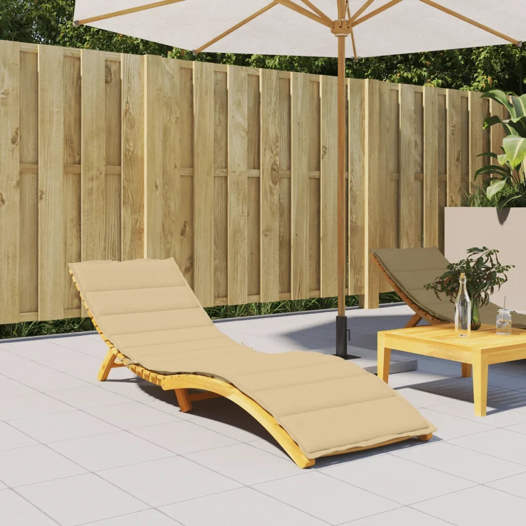 Cuscino per Lettino Prendisole Beige Mélange 200x70x4cm Tessuto 4002523