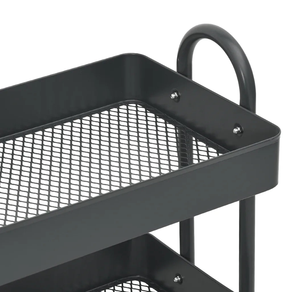 Carrello a 3 Livelli Antracite 43x34x79 cm in Acciaio 335867