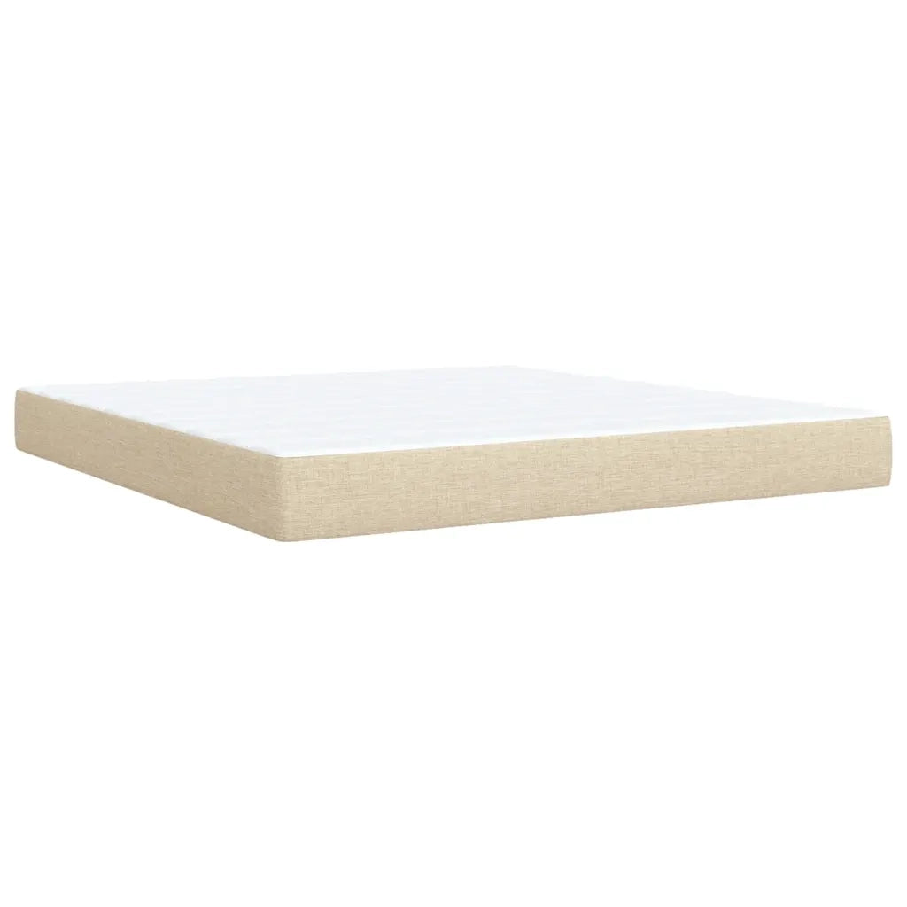 Giroletto a Molle con Materasso Crema 180x200 cm in Tessuto 3287533