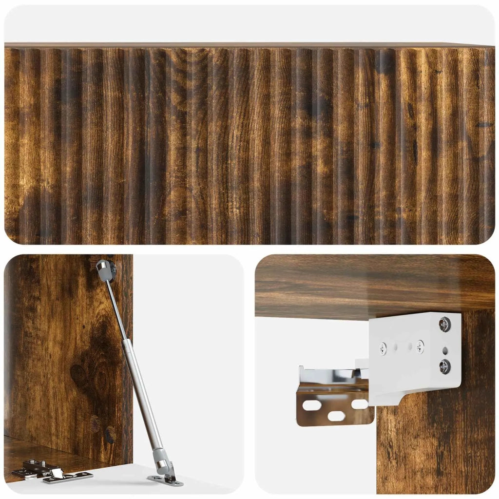 Mobile Porta TV da Muro Rovere Fumo 78,5 x 41 x 30 cm