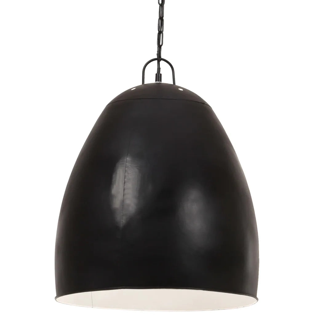 Lampada a Sospensione Industriale 25 W Nera Rotonda 42 cm E27 cod mxl 67443