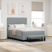Letto con Rete a Molla e Materasso Grigio Chiaro 140x200 cm Tessuto