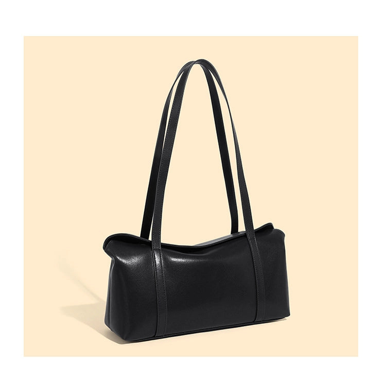 Borsa tote da donna in vera pelle morbida, nera