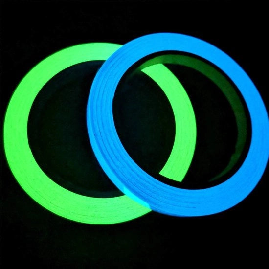 Tape luminoso 10m×1cm - Adesivo self-levigante - Impronte d'acqua - Rimovibile - Duraturo - Sicurezza - Tape a luce