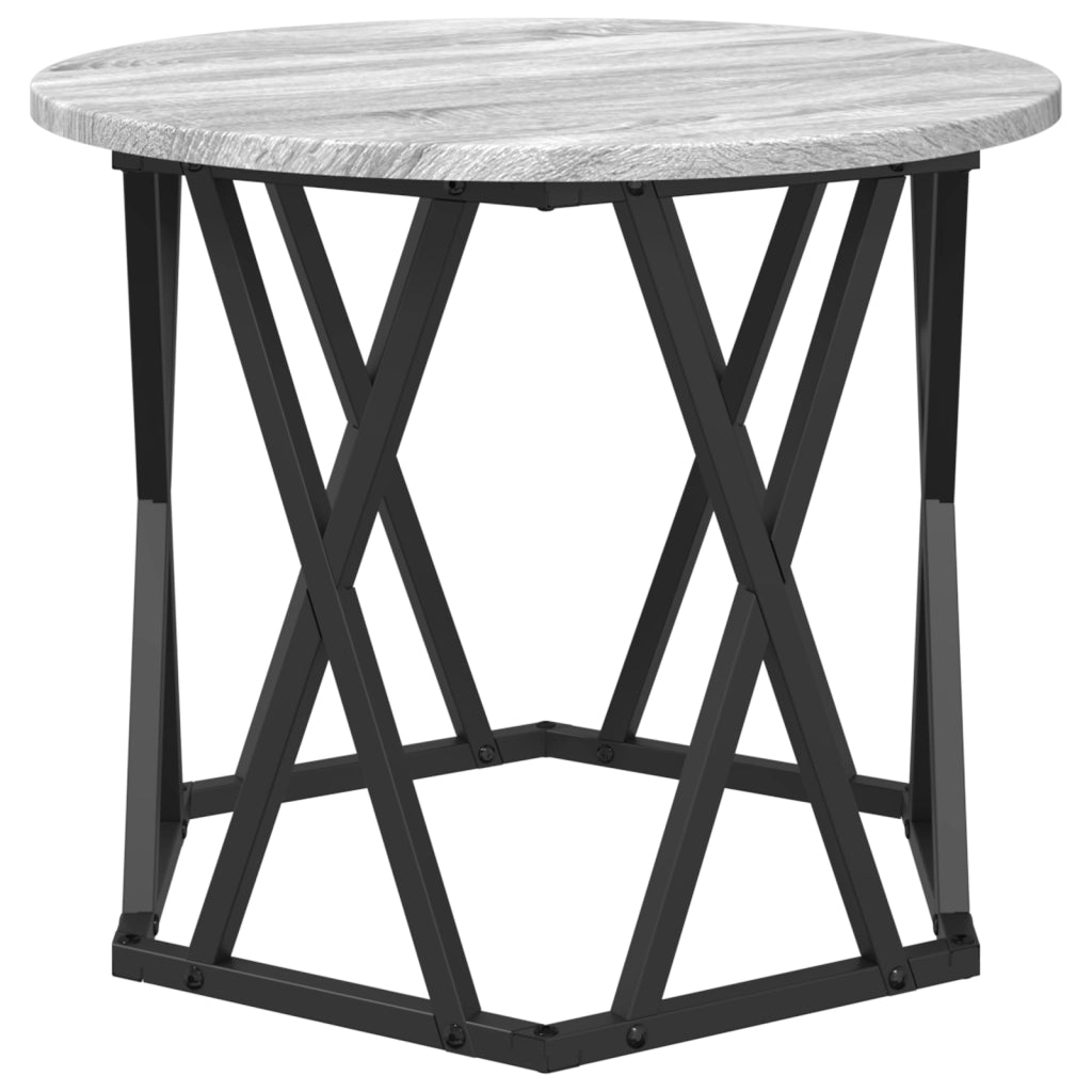 Set di 2 Tavolini Nesting Grigi Sonoma in Legno Ingegnerizzato