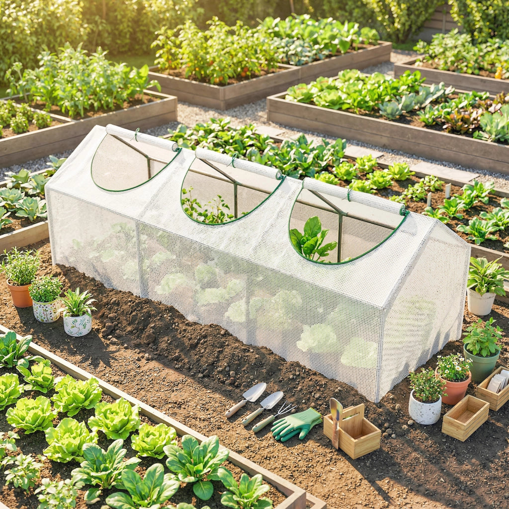 Serra da giardino 3 finestre ¨C zephmum ¨C bianco 180x60x60 cm