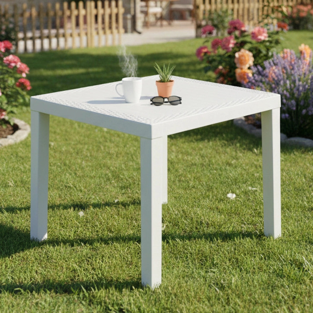 Cobbtown, Tavolo da Esterno 4 Posti Made in Italy, 78x65x72h cm Bianco