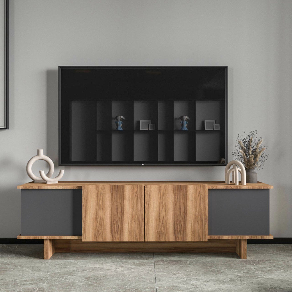 Mobile TV in legno "Diana" 180 x 33 x 50 cm - Antracite