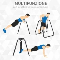 Barre per Dip con Passanti e Maniglie Imbottite, 90x81x92.5 cm, Nero