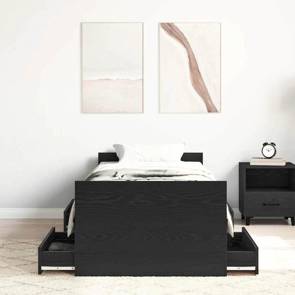 Struttura del letto con testiera Rovere Nero 193 x 78 x 50 cm 3329308